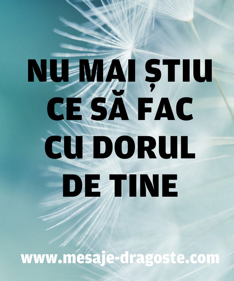 nu mai stiu ce sa fac cu dorul de tine